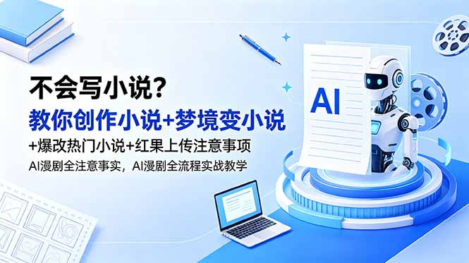不会写小说?教你创作小说+梦境变小说+爆改热门小说+红果上传注意事项,AI漫剧全流程实战教学-佳梦网创 - 网创副业项目资源站