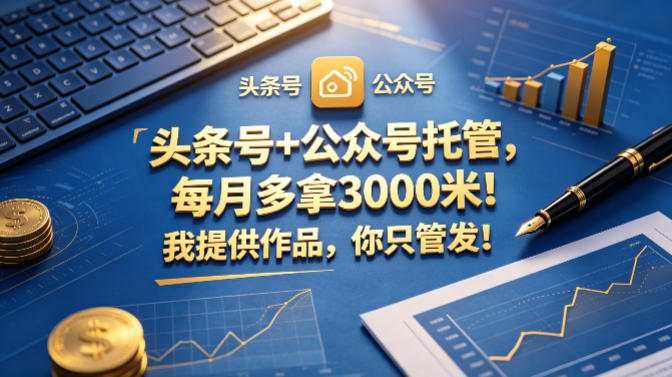 头条号+公众号托管,每月多拿3000米!我提供作品,你只管发!【揭秘】-佳梦网创 - 网创副业项目资源站