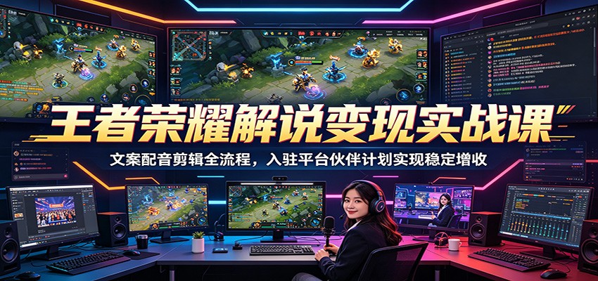王者荣耀解说变现实战课:文案配音剪辑全流程,入驻平台伙伴计划实现稳定增收 王者荣耀解说变现实战课:文案配音剪辑全流程,入驻平台伙伴计划实现稳定增收