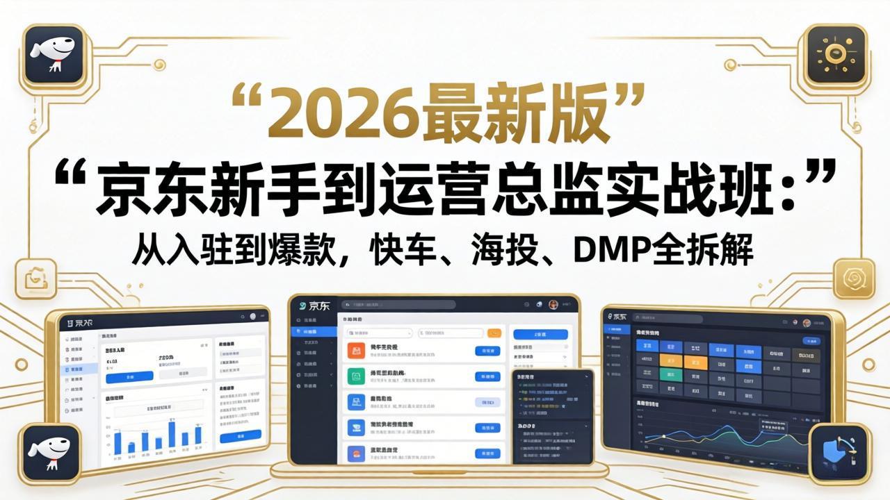 京东新手到运营总监实战班：从入驻到爆款，快车、海投、DMP全拆解，2026最新版 - 佳梦网创 - 网创副业项目资源站-佳梦网创 - 网创副业项目资源站