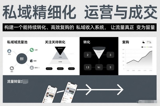 私域精细化运营与成交，构建一个能持续转化、高效复购的私域收入系统，让流量真正变为留量 - 佳梦网创 - 网创副业项目资源站-佳梦网创 - 网创副业项目资源站