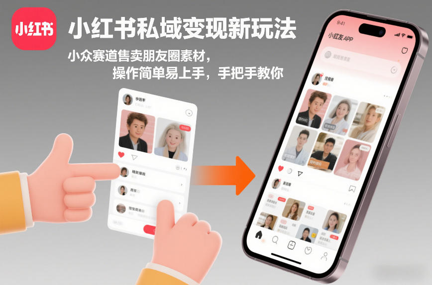 小红书私域变现新玩法，小众赛道售卖朋友圈素材，操作简单易上手，手把手教你 - 佳梦网创 - 网创副业项目资源站-佳梦网创 - 网创副业项目资源站