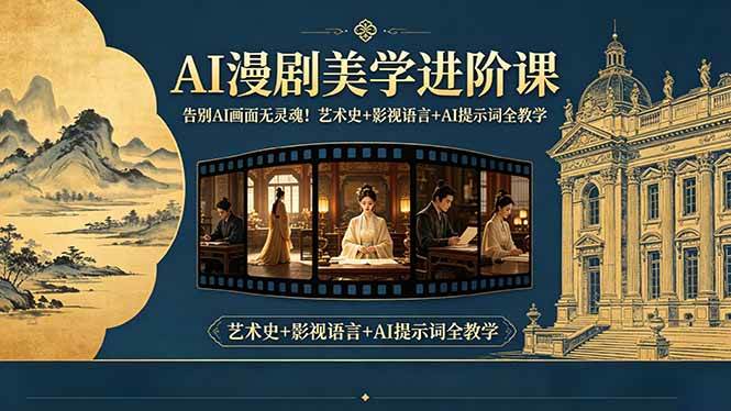 （18802期）告别AI画面无灵魂！AI漫剧美学进阶课-更新，艺术史+影视语言+AI提示词全教学 - 佳梦网创 - 网创副业项目资源站-佳梦网创 - 网创副业项目资源站