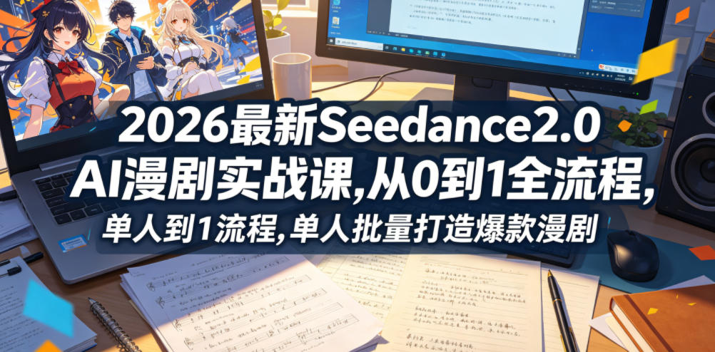2026最新Seedance2.0 AI漫剧实战课,,从0到1全流程,单人批量打造爆款漫剧-佳梦网创 - 网创副业项目资源站