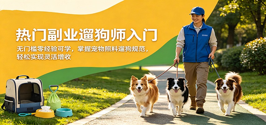 热门副业遛狗师入门,无门槛零经验可学,掌握宠物照料遛狗规范,轻松实现灵活增收-佳梦网创 - 网创副业项目资源站
