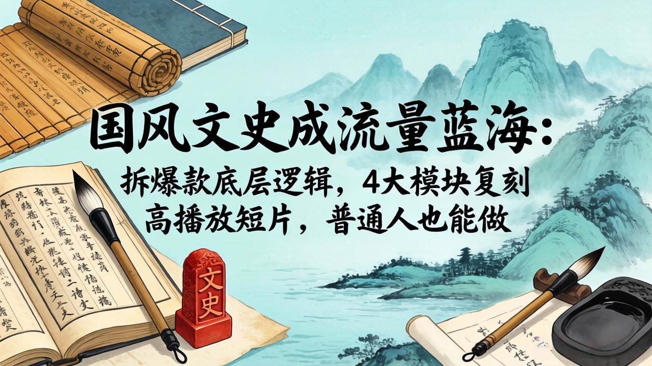 (18227期)国风文史成流量蓝海:拆爆款底层逻辑,4大模块复刻高播放短片,普通人也能做 (18227期)国风文史成流量蓝海:拆爆款底层逻辑,4大模块复刻高播放短片,普通人也能做
