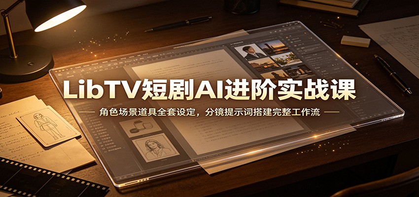 LibTV短剧AI进阶实战课：角色场景道具全套设定，分镜提示词搭建完整工作流-佳梦网创 - 网创副业项目资源站