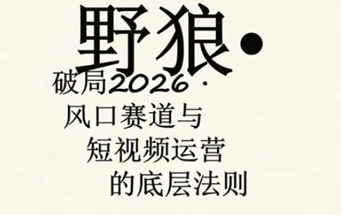 野狼团队·多平台实操运营课,覆盖AI口播、服装、好物、漫剪等热门玩法(更新4月) 野狼团队·多平台实操运营课,覆盖AI口播、服装、好物、漫剪等热门玩法(更新4月)
