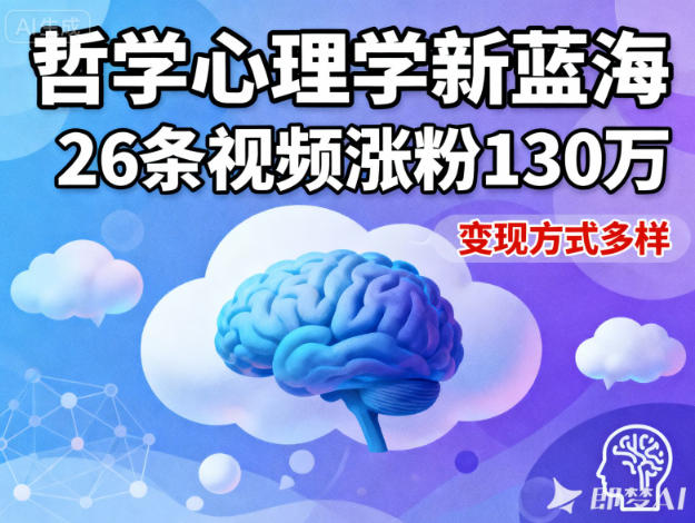短视频新蓝海，哲学心理学赛道，26条视频涨粉130W，变现方式多样 - 佳梦网创 - 网创副业项目资源站-佳梦网创 - 网创副业项目资源站