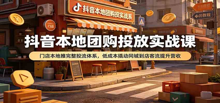抖音本地团购投放实战课：门店本地推完整投流体系，低成本撬动同城到店客流提升营收 - 佳梦网创 - 网创副业项目资源站-佳梦网创 - 网创副业项目资源站