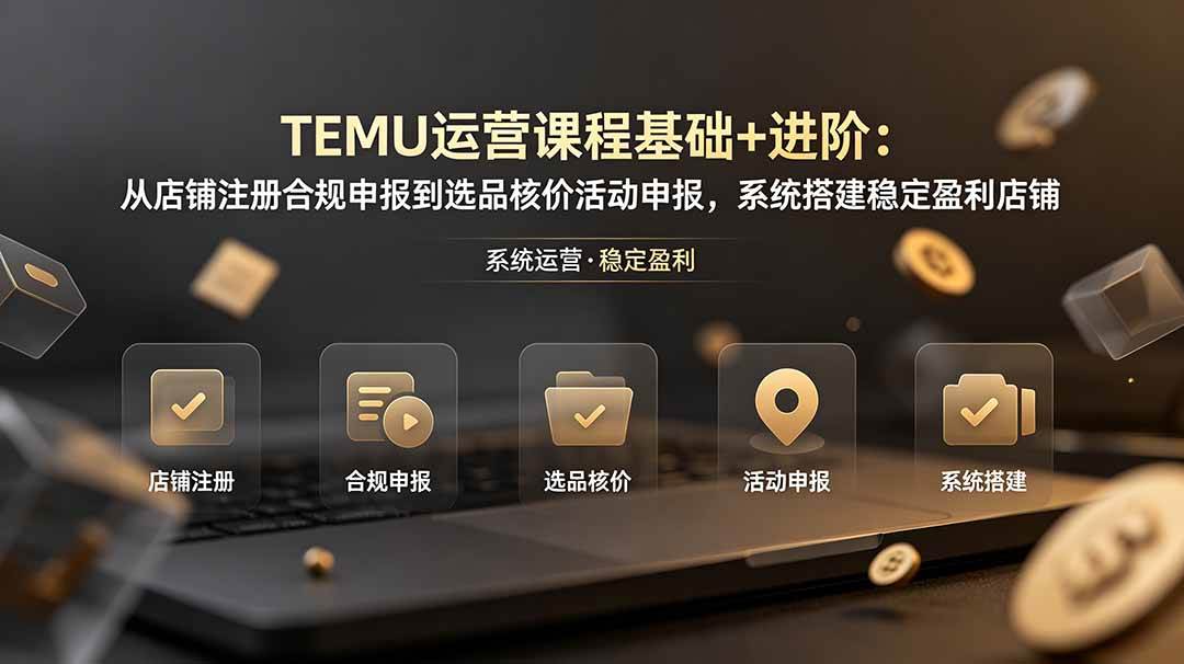 （19081期）TEMU运营课程（基础+进阶）：从店铺注册合规申报到选品核价活动申报，系统搭建稳定盈利店铺-佳梦网创 - 网创副业项目资源站