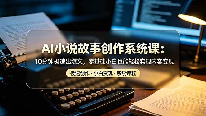 (19053期)AI小说故事创作系统课:10分钟极速出爆文,零基础小白也能轻松实现内容变现 (19053期)AI小说故事创作系统课:10分钟极速出爆文,零基础小白也能轻松实现内容变现