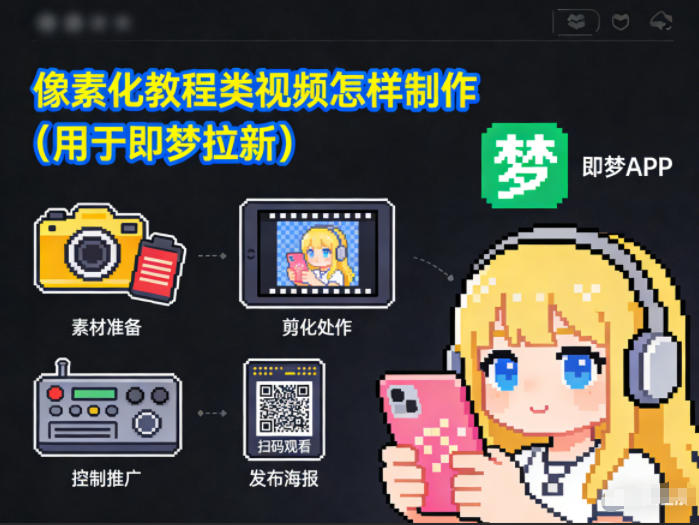 像素化教程类视频怎样制作(用于即梦拉新)