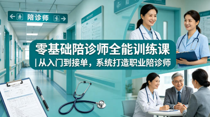 零基础陪诊师全能训练课｜从入门到接单，系统打造职业陪诊师 - 佳梦网创 - 网创副业项目资源站-佳梦网创 - 网创副业项目资源站