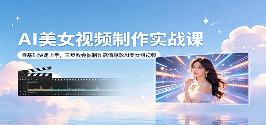 AI美女视频制作实战课：零基础快速上手，三步教会你制作高清爆款AI美女短视频 - 佳梦网创 - 网创副业项目资源站-佳梦网创 - 网创副业项目资源站