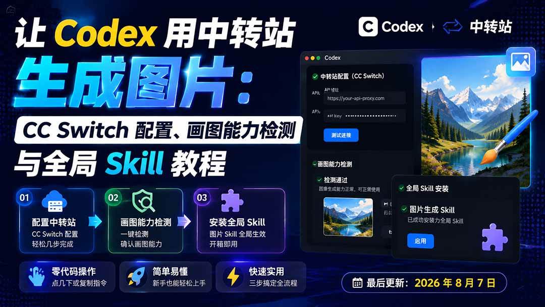 （19777期）让 Codex 用中转站生成图片：CC Switch 配置、画图能力检测与全局 Skill 教程 - 佳梦网创 - 网创副业项目资源站-佳梦网创 - 网创副业项目资源站