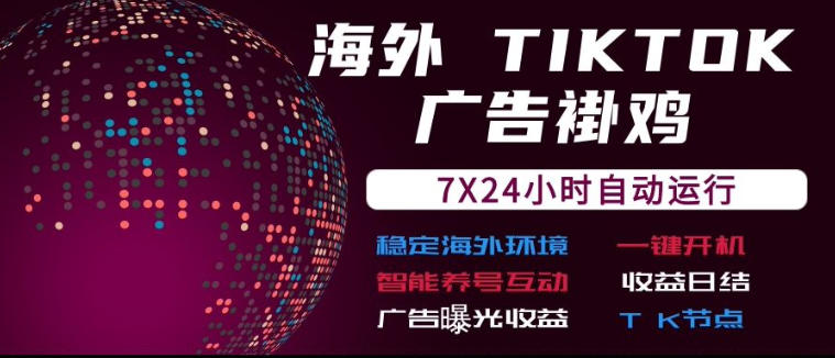 海外TikTok挂G流量变现,7X24自动运行,广告曝光收益,收益日结【揭秘】-佳梦网创 - 网创副业项目资源站