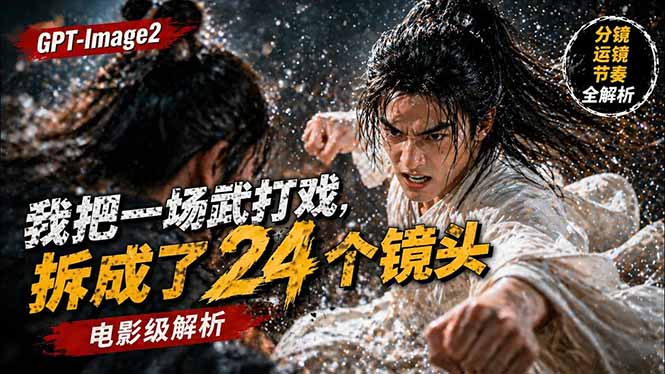 用GPT-Image2，把一段武打对决拆成24个连续镜头，从人物建立、动作衔接、运镜节奏，到情绪爆发 - 佳梦网创 - 网创副业项目资源站-佳梦网创 - 网创副业项目资源站