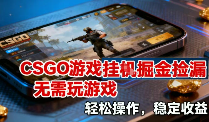 CSGO游戏挂G掘金捡漏，不需要玩游戏，操作简单，收益稳定【揭秘】 - 佳梦网创 - 网创副业项目资源站-佳梦网创 - 网创副业项目资源站