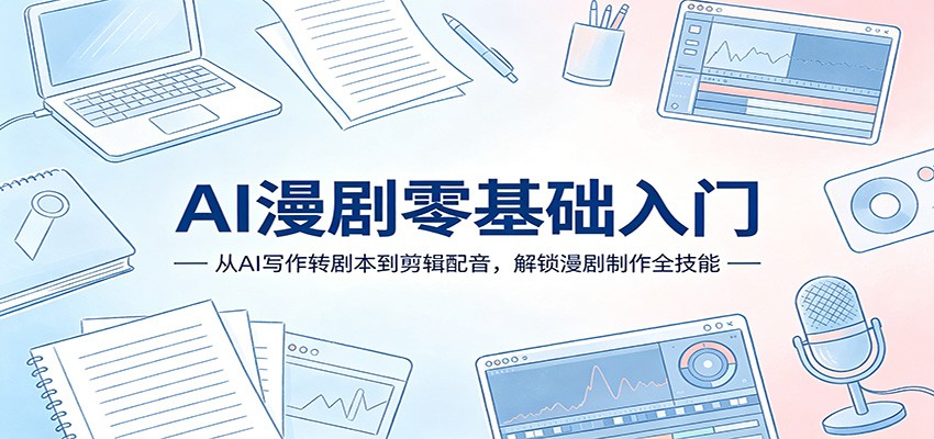 AI漫剧零基础入门：从AI写作转剧本到剪辑配音，解锁漫剧制作全技能 - 佳梦网创 - 网创副业项目资源站-佳梦网创 - 网创副业项目资源站