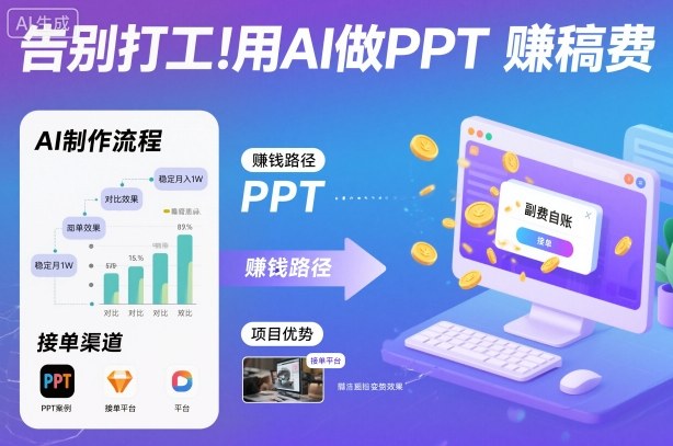 告别打工！用AI做PPT賺稿费，稳定月入1W，提供接单渠道-佳梦网创 - 网创副业项目资源站