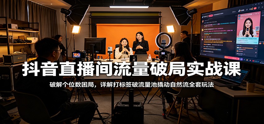 抖音直播间流量破局实战课：破解个位数困局，详解打标签破流量池撬动自然流全套玩法 - 佳梦网创 - 网创副业项目资源站-佳梦网创 - 网创副业项目资源站