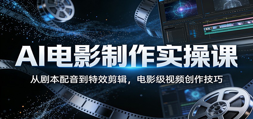 AI电影制作实操课：从剧本配音到特效剪辑，电影级视频创作技巧 - 佳梦网创 - 网创副业项目资源站-佳梦网创 - 网创副业项目资源站