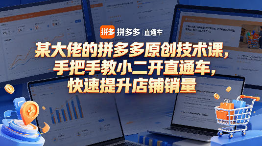 某大佬的拼多多原创技术课,手把手教小二开直通车,快速提升店铺销量 某大佬的拼多多原创技术课,手把手教小二开直通车,快速提升店铺销量