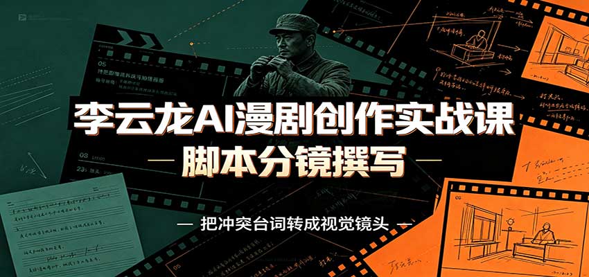 李云龙AI漫剧创作实战课：角色人设还原，脚本分镜撰写，AI漫剧成片完整制作教学-佳梦网创 - 网创副业项目资源站