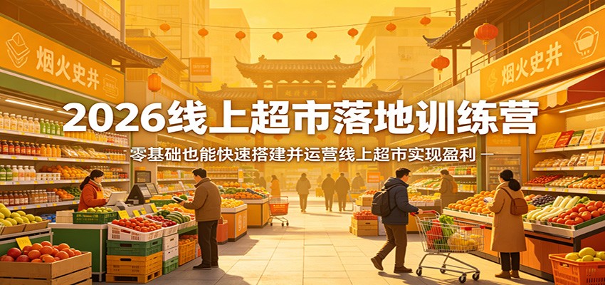 2026线上超市落地训练营，零基础也能快速搭建并运营线上超市实现盈利 - 佳梦网创 - 网创副业项目资源站-佳梦网创 - 网创副业项目资源站