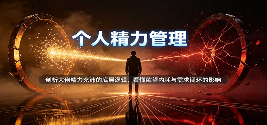 个人精力管理:剖析大佬精力充沛的底层逻辑,看懂欲望内耗与需求闭环的影响-佳梦网创 - 网创副业项目资源站