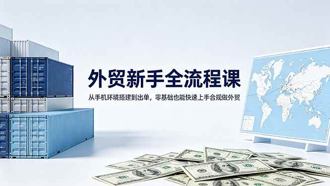 (18481期)外贸新手全流程课:从手机环境搭建到出单,零基础也能快速上手合规做外贸-佳梦网创 - 网创副业项目资源站