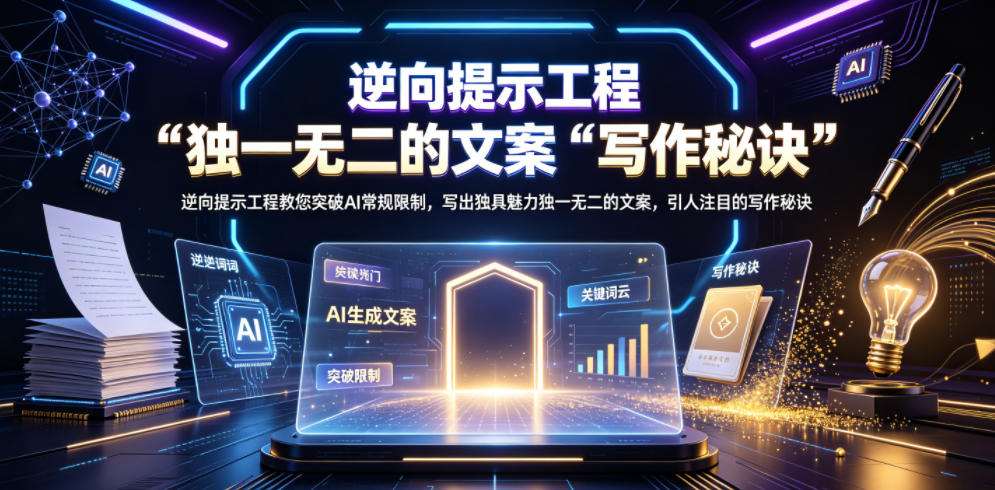 逆向提示工程教您突破AI常规限制，写出独具魅力独一无二的文案，引人注目的写作秘诀【原创双语字幕】-佳梦网创 - 网创副业项目资源站