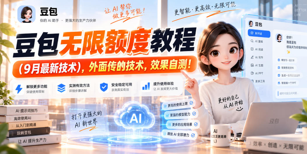 豆包无限额度教程（9月最新技术），外面传的技术，效果自测！-佳梦网创 - 网创副业项目资源站