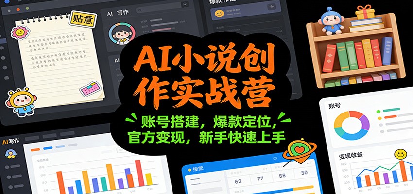 AI小说创作实战营：账号搭建，爆款定位，官方变现，新手快速上手 - 佳梦网创 - 网创副业项目资源站-佳梦网创 - 网创副业项目资源站