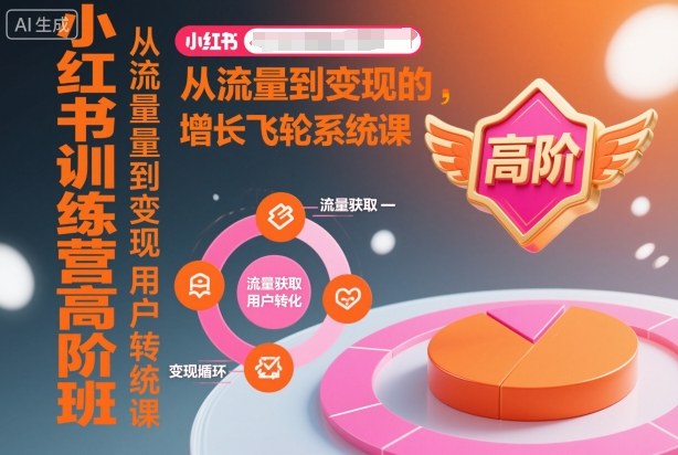 小红书训练营高阶班，从流量到变现的增长飞轮系统课 - 佳梦网创 - 网创副业项目资源站-佳梦网创 - 网创副业项目资源站