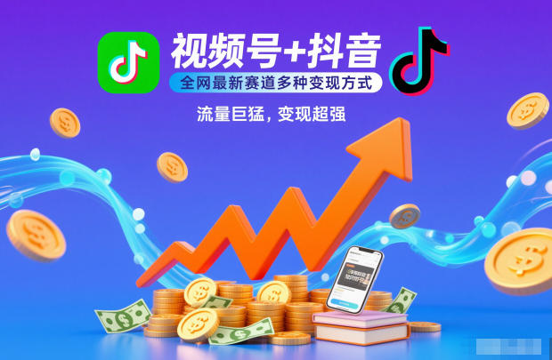 视频号+抖音，全网最新赛道多种变现方式，流量巨猛，变现超强 - 佳梦网创 - 网创副业项目资源站-佳梦网创 - 网创副业项目资源站