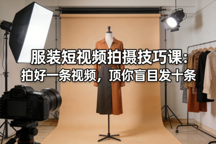 服装短视频拍摄技巧课：拍好一条视频，顶你盲目发十条 - 佳梦网创 - 网创副业项目资源站-佳梦网创 - 网创副业项目资源站