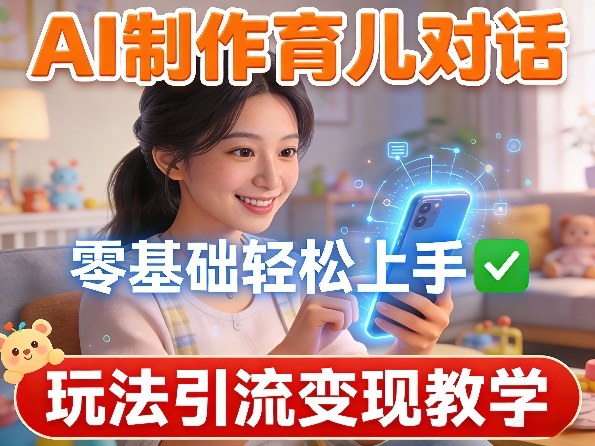 AI制作育儿对话，零基础轻松上手，玩法引流变现教学 - 佳梦网创 - 网创副业项目资源站-佳梦网创 - 网创副业项目资源站