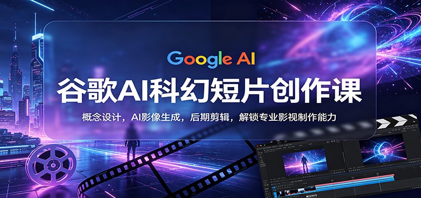 谷歌AI科幻短片创作课：概念设计，AI影像生成，后期剪辑，解锁专业影视制作能力 - 佳梦网创 - 网创副业项目资源站-佳梦网创 - 网创副业项目资源站