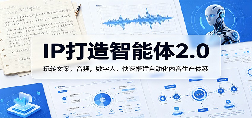IP打造智能体2.0：玩转文案，音频，数字人，快速搭建自动化内容生产体系 - 佳梦网创 - 网创副业项目资源站-佳梦网创 - 网创副业项目资源站