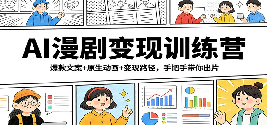 AI漫剧变现训练营：爆款文案+原生动画+变现路径，手把手带你出片 - 佳梦网创 - 网创副业项目资源站-佳梦网创 - 网创副业项目资源站