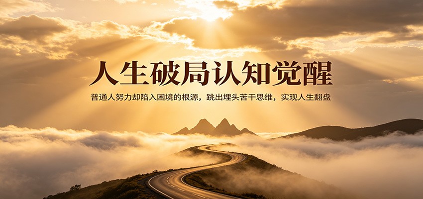 人生破局认知觉醒，普通人努力却陷入困境的根源，跳出埋头苦干思维，实现人生翻盘 - 佳梦网创 - 网创副业项目资源站-佳梦网创 - 网创副业项目资源站