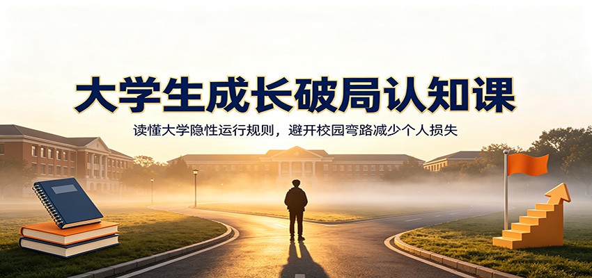 大学生成长破局认知课：读懂大学隐性运行规则，避开校园弯路减少个人损失 - 佳梦网创 - 网创副业项目资源站-佳梦网创 - 网创副业项目资源站