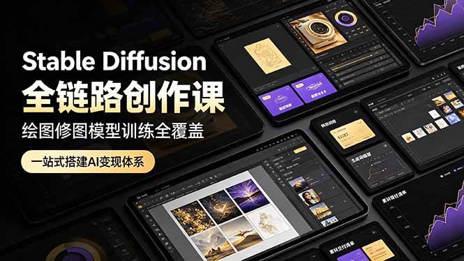 （19154期）Stable Diffusion全链路创作课，绘图修图模型训练全覆盖，一站式搭建AI变现体系 - 佳梦网创 - 网创副业项目资源站-佳梦网创 - 网创副业项目资源站