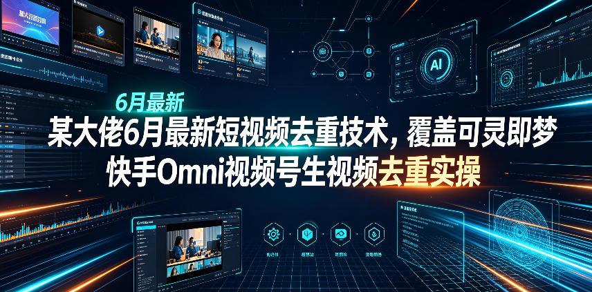 某大佬6月最新短视频去重技术，覆盖可灵即梦快手Omni视频号生视频去重实操 - 佳梦网创 - 网创副业项目资源站-佳梦网创 - 网创副业项目资源站