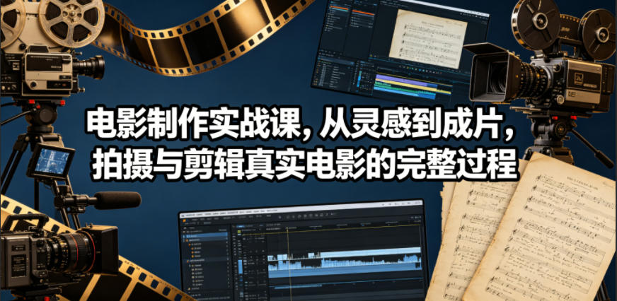 电影制作实战课，从灵感到成片，拍摄与剪辑真实电影的完整过程【原创双语字幕】 - 佳梦网创 - 网创副业项目资源站-佳梦网创 - 网创副业项目资源站