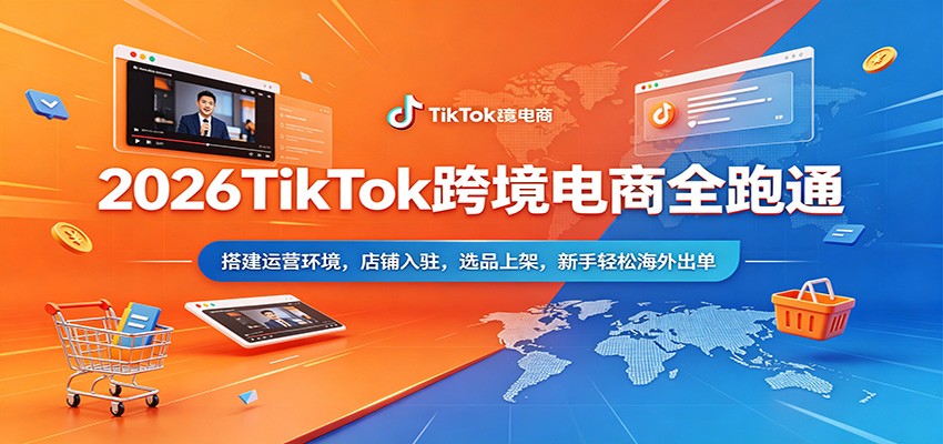 2026TikTok跨境电商全跑通：搭建运营环境，店铺入驻，选品上架，新手轻松海外出单 - 佳梦网创 - 网创副业项目资源站-佳梦网创 - 网创副业项目资源站
