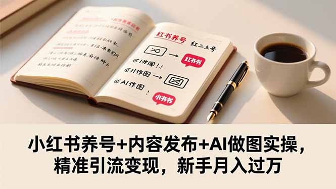 小红书养号+内容发布+AI做图实操，精准引流变现，新手月入过万 - 佳梦网创 - 网创副业项目资源站-佳梦网创 - 网创副业项目资源站