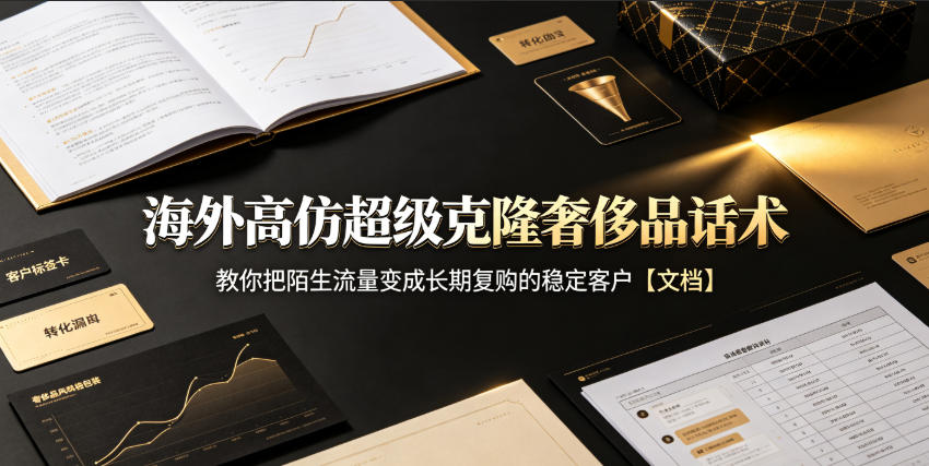 海外高仿超级克隆奢侈品话术，教你把陌生流量变成长期复购的稳定客户【文档】-佳梦网创 - 网创副业项目资源站